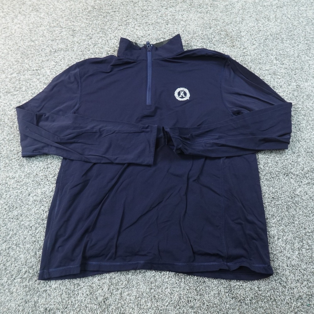 Greyson Sweatshirt Mens L Blue 1/4 Zip Golf Pullover Keeneland Horse Equestrian